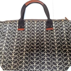 Orla Kiely Stem Laminated Zip Tote Shoulder Bag